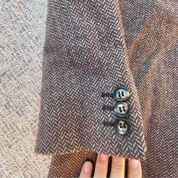 Vintage Blazer Lou Myles Wool Sport Coat three Button Herringbone Union Made - Picture 15 of 16